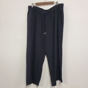 Croft Barrow Womens Straight Leg Pull On Casual Pants‎ Size 1X Black Classic
